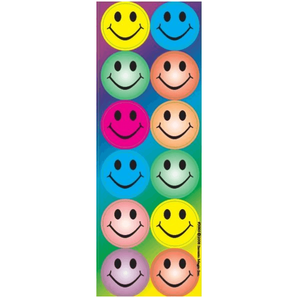 Colorful Smiley Circle Stickers (Large)