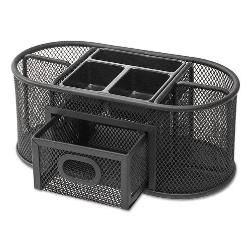 Metal Mesh Oval Desktop Organizer