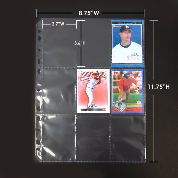 Top Loading 9-Pockets Sports Card Holder (25/Pack)