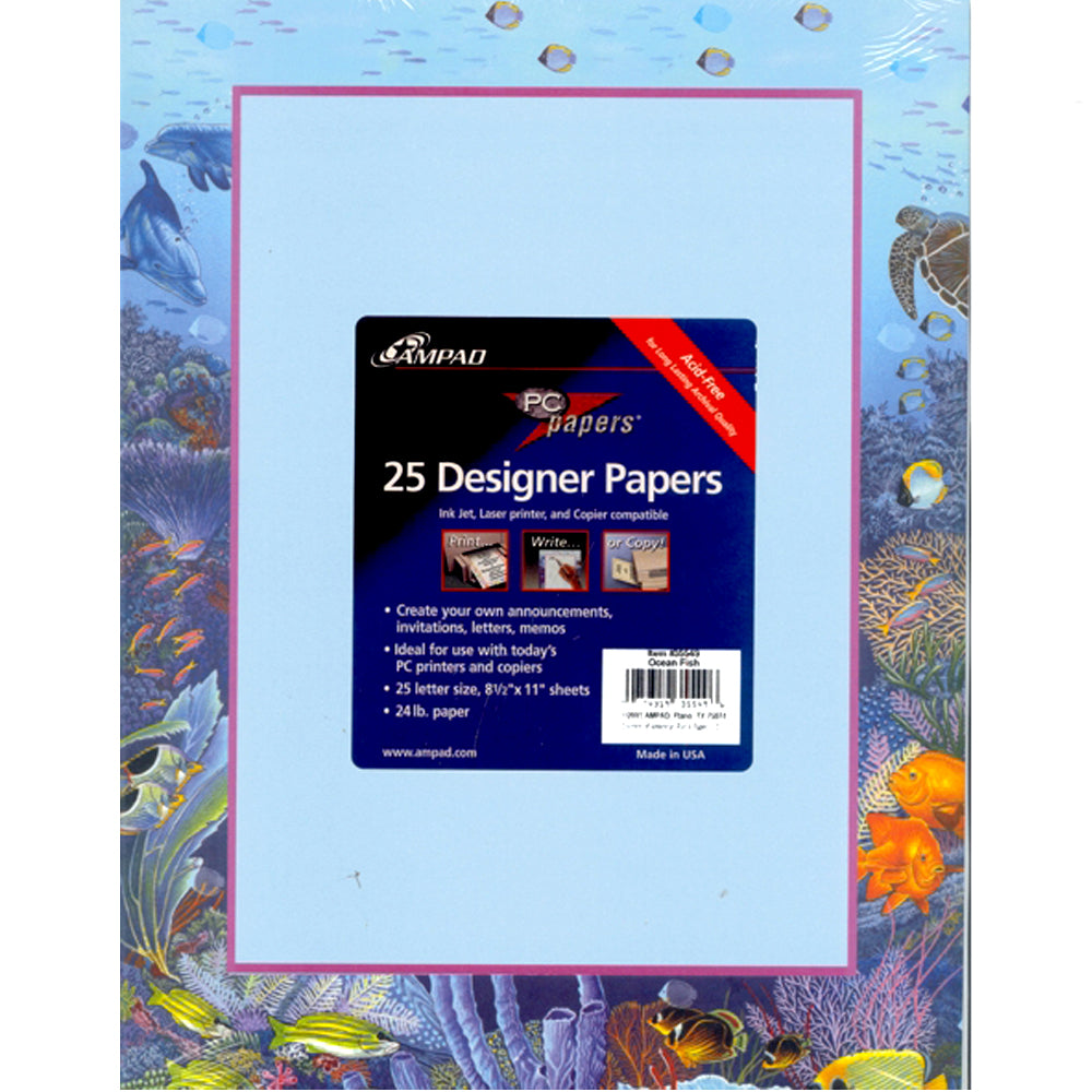Fish Design Stationary paper 25pc – King Stationary Inc