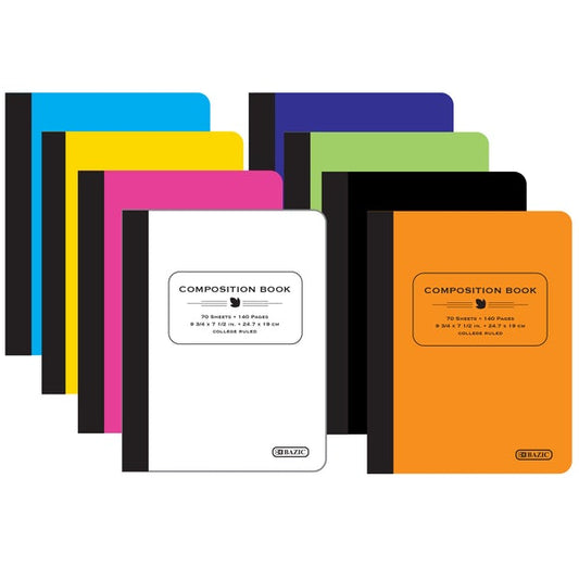 Composition Book College Ruled Poly Cover 70 Sheets Color May Vary