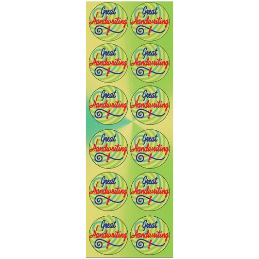 “Great Handwriting” Circle Stickers 6 Sheet per pack