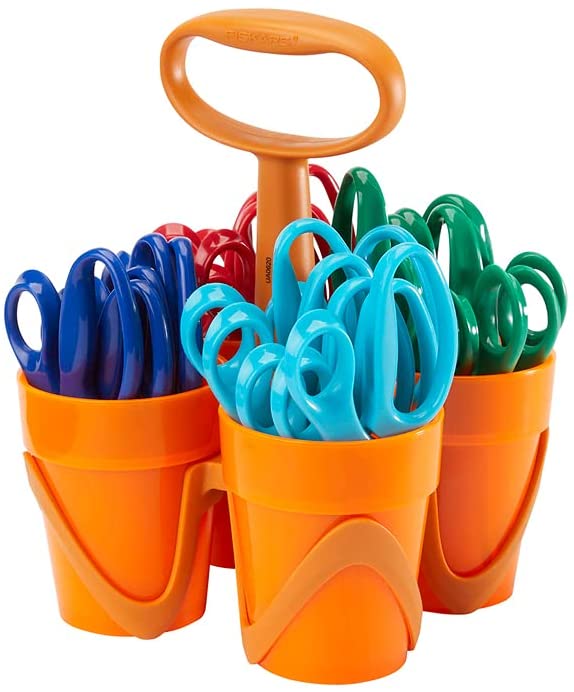 FISKARS Scissors in Caddy Blunt Tip (24 pack)