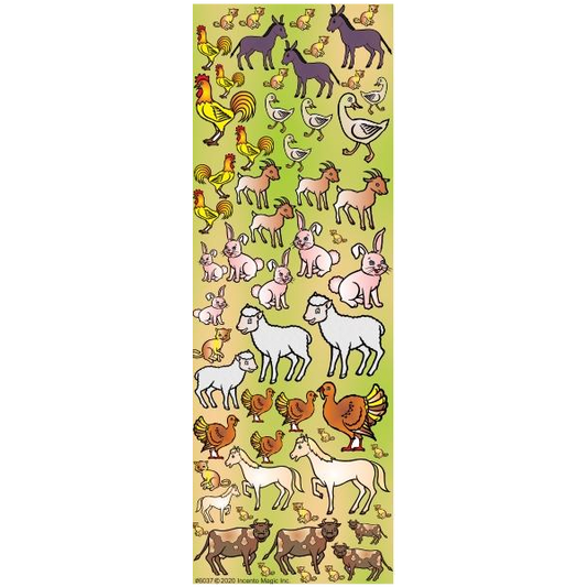 Farm Animals Die-cut Stickers 6-Sheet pack