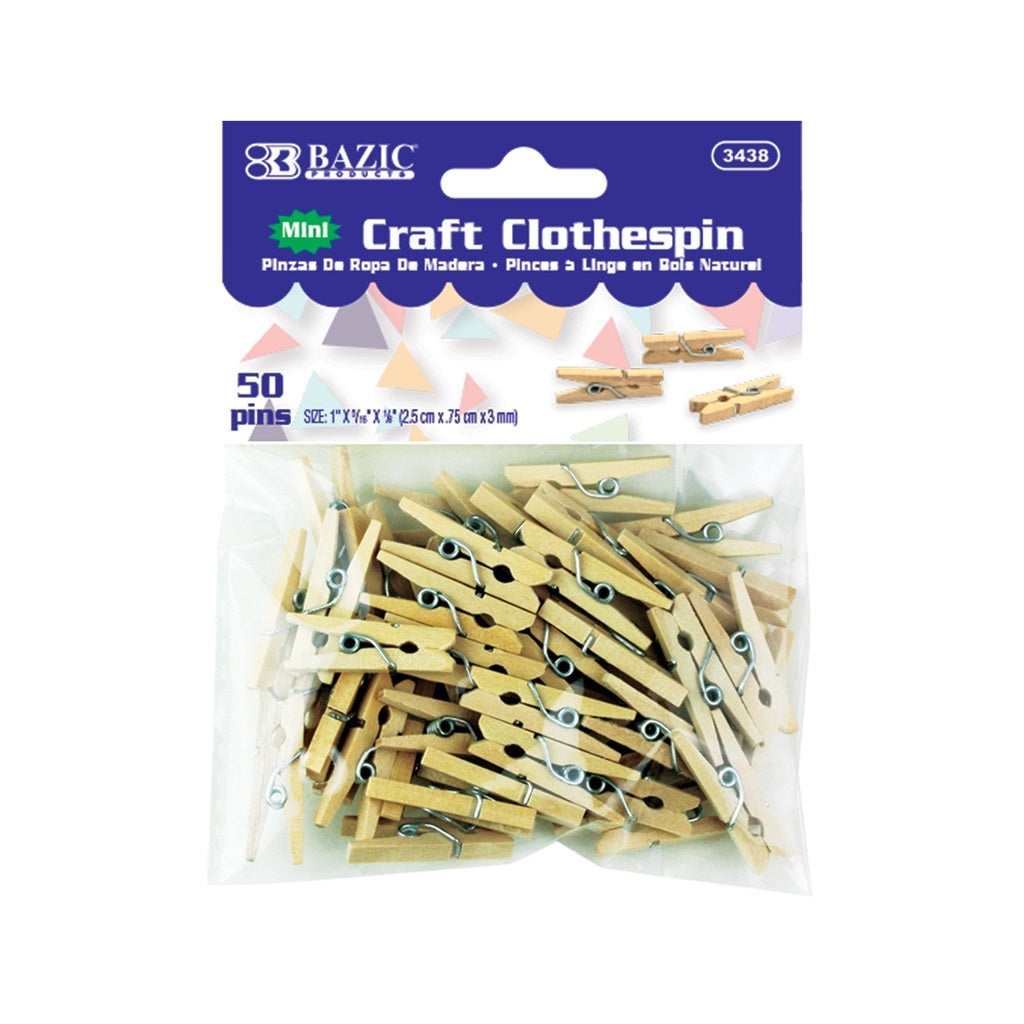 Mini Natural Clothes Pin (50/Pack)