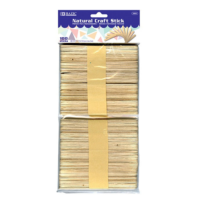 Natural Craft Stick (100/Pack)