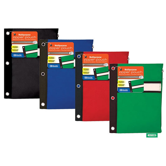 3-Ring Pencil Pouch, Color May Vary
