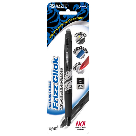 Frizz Black Erasable Gel Pen with Grip