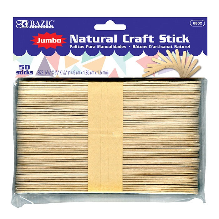 Jumbo Natural Craft Stick (50/Pack)