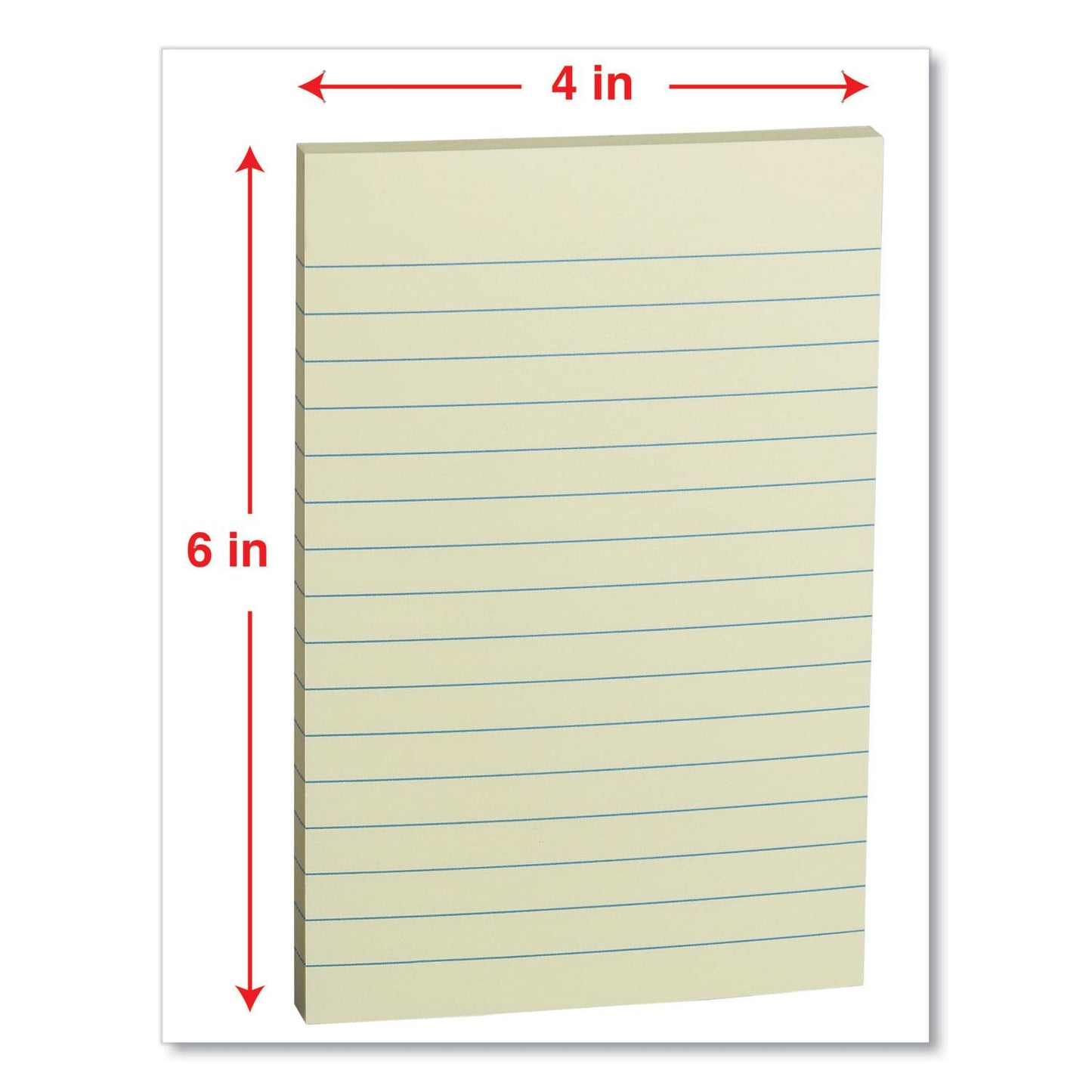 Sticky Notes Self-Stick Note Pads, Lined, 4 X 6, Yellow,