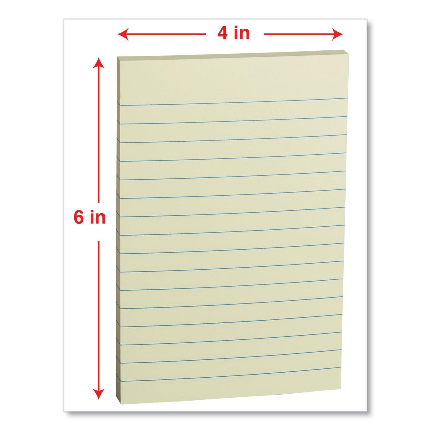 Sticky Notes Self-Stick Note Pads, Lined, 4 X 6, Yellow,