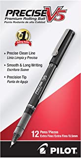 Pilot Precise V5 Liquid Ink Rollerball Pens, Extra Fine Point, Black 12 Pack