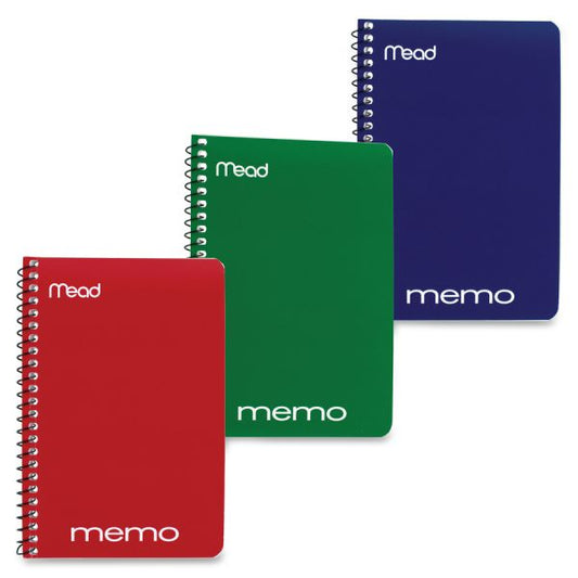 Wirebound Memo Notebook 40 White 4 x 6 Sheets Color May Vary