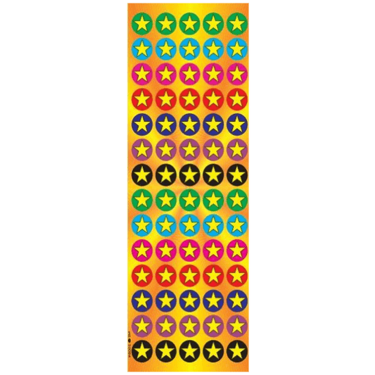 Assorted Colors Stars Circle Stickers 6-Sheet pack
