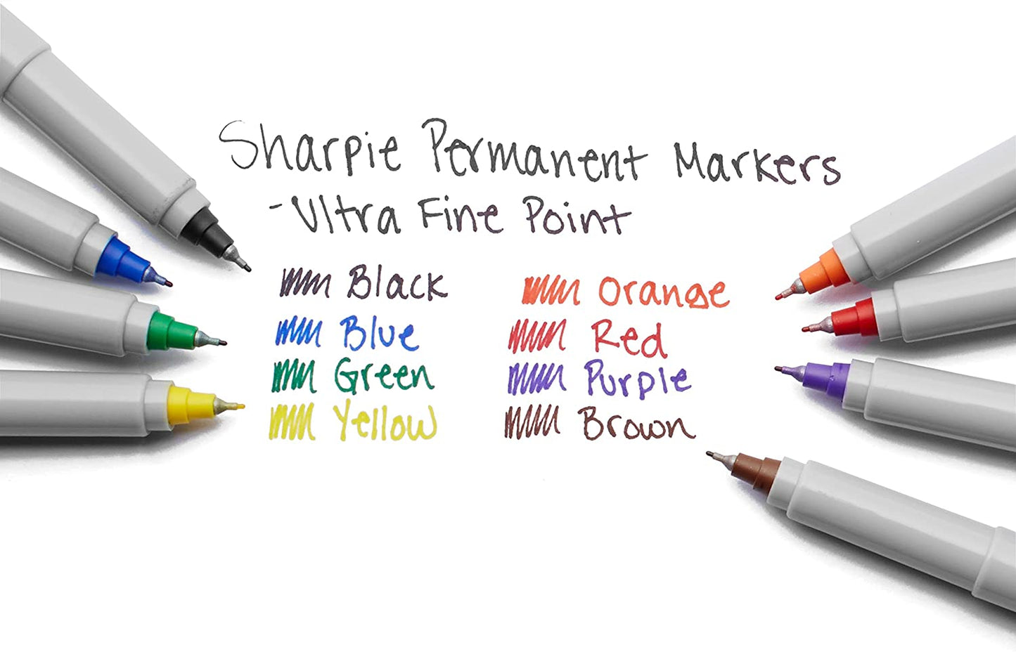 Sharpie Permanent Markers, Ultra Fine Point, Classic Colors, 8 Count