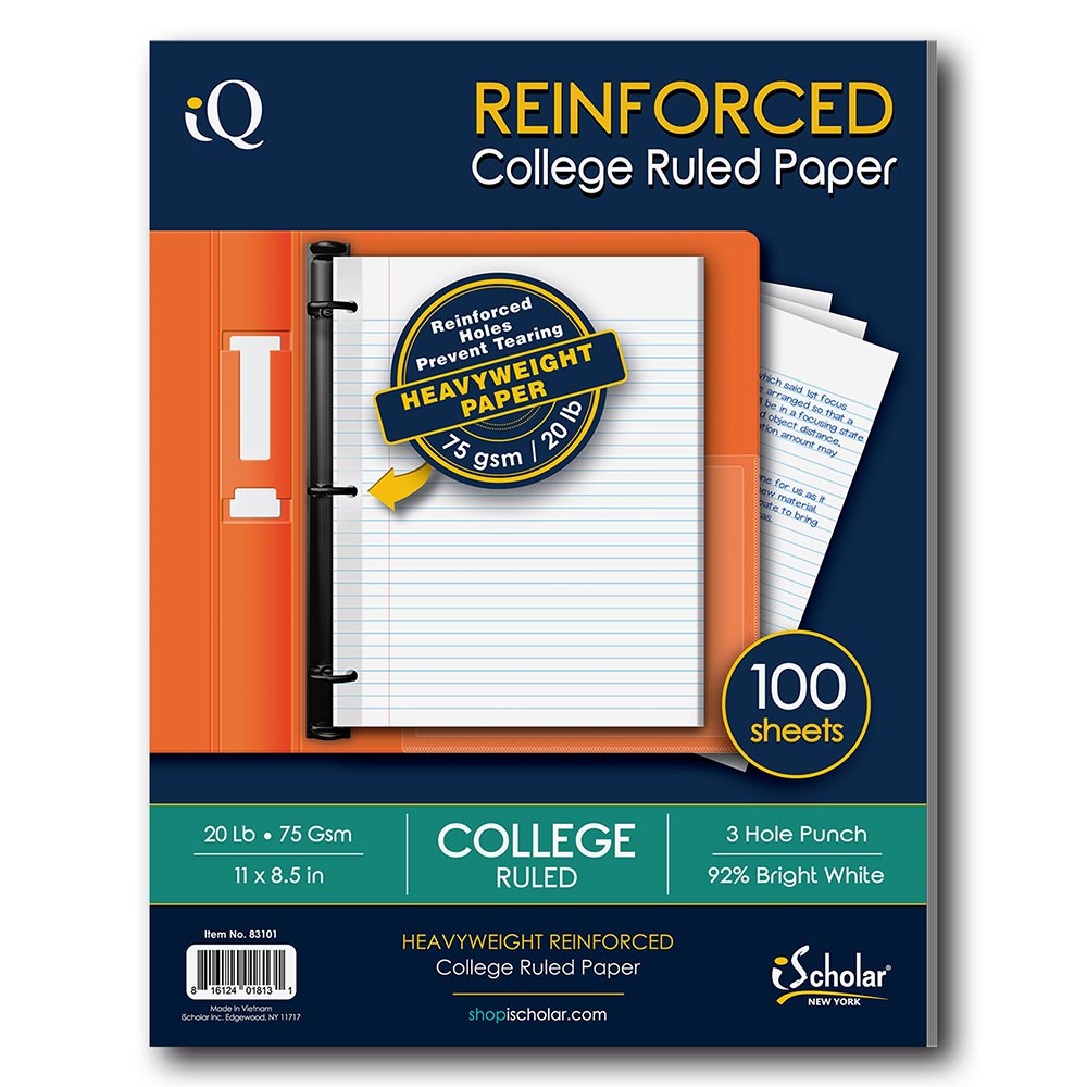 100 Count Reinforced Filler Paper College Ruled