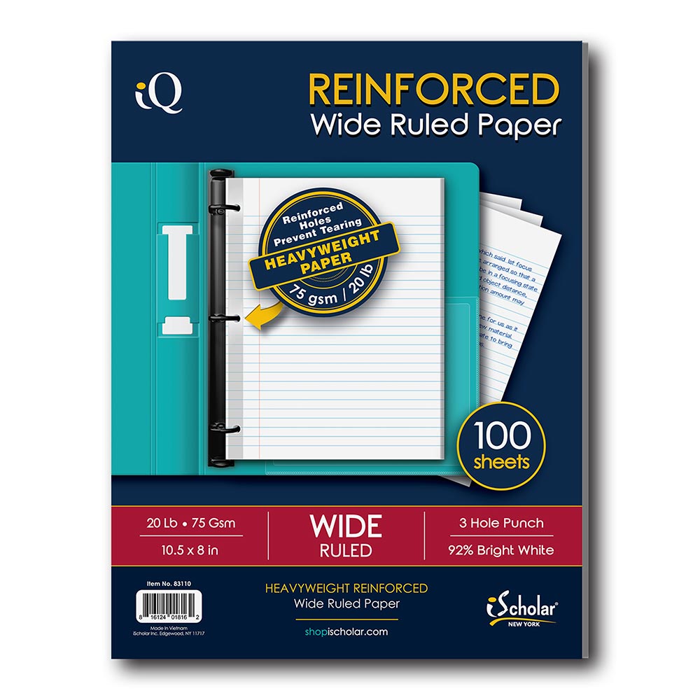 100 Count Reinforced Filler Paper Wide Ruled