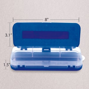 Pencil Case 8" Double Deck Organizer Box, Color May Vary