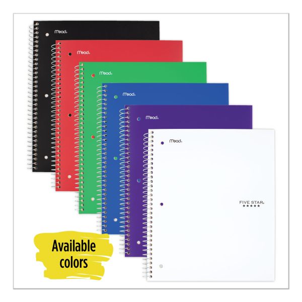 Five Star Notebook, 8 1/2" X 11", 3 Subjects, College Ruled, 150 Sheets, Color may vary