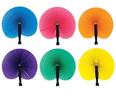 10" Solid Color Folding Fans 12 Pcs