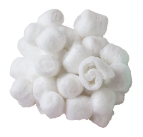 Pastel cotton stuffing on white background