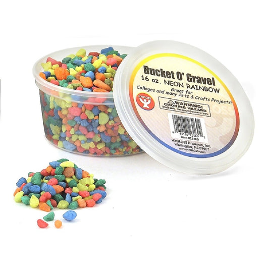 Gravel, Neon Rainbow, 1 lb Bucket