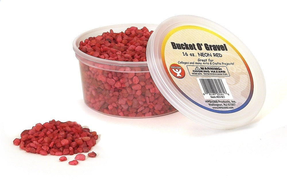 Gravel, Neon Red, 1 lb Bucket