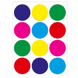 Colored Circles Stickers, 1½-Inch