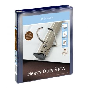 Heavy-Duty View 3-Ring Binder, 1" D-Rings Dark Blue