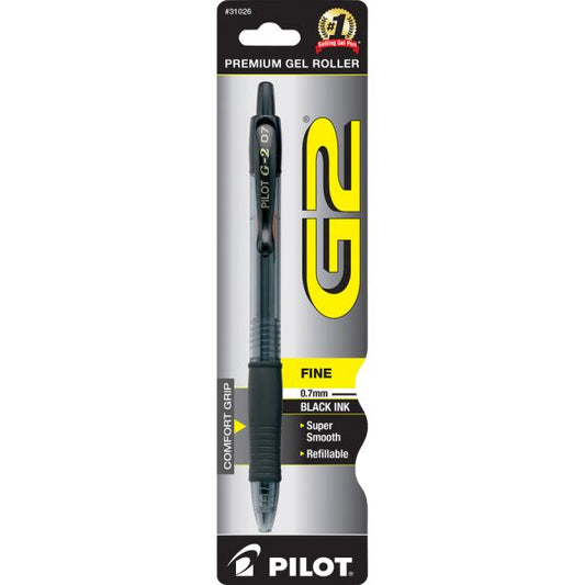 Pilot G-2 Retractable Gel Pens, Fine Point, 0.7 Mm, Black