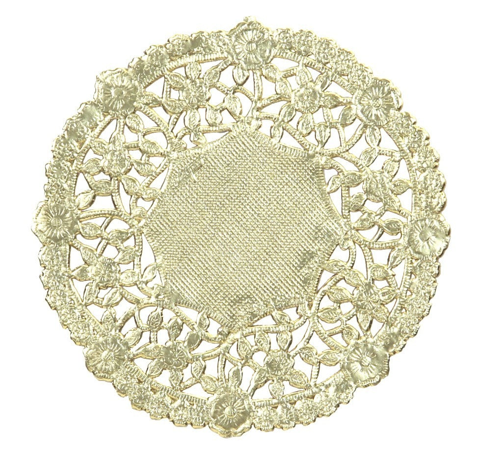 Round Doilies 4" Gold, 12 ct.