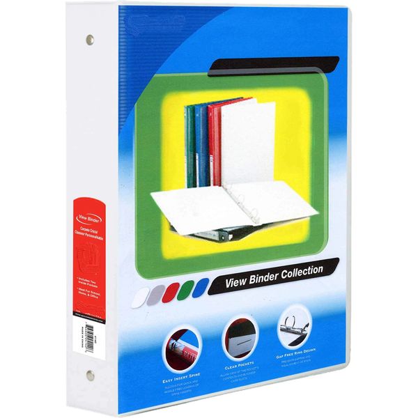 3" Hard Round-Ring Binder with View White