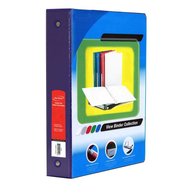 3" Hard Round-Ring Binder with View Blue