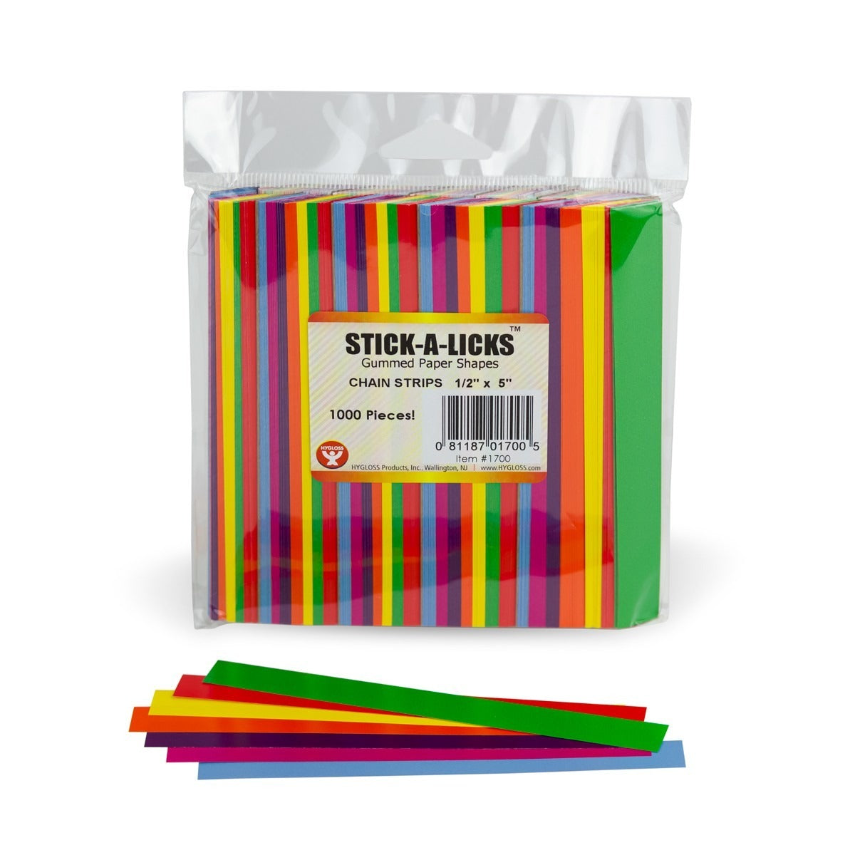 Stick-A-Licks Gummed Chain Strips Assorted 1000 Pcs